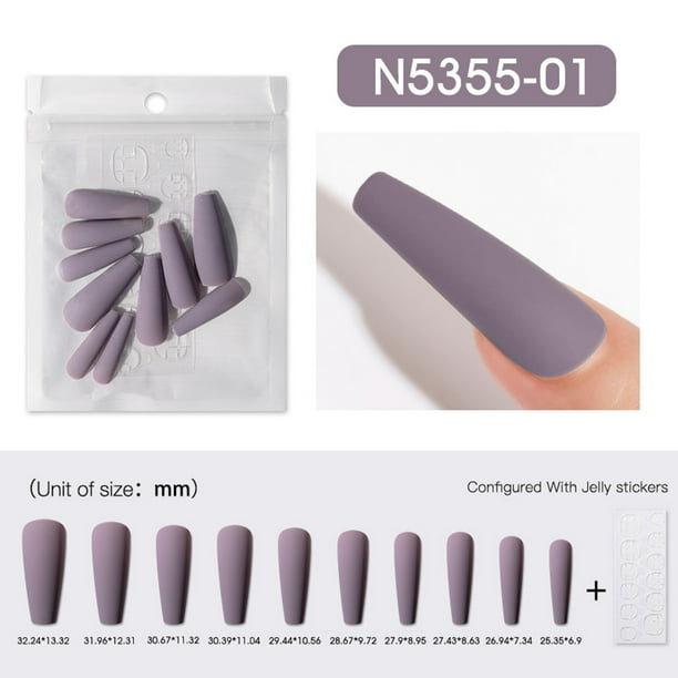 Fiudx Ofertas Flash Artículos En Oferta Parche Para Uñas Con Brillo, 10 Uds., Parche Para Uñas Largo Y Brillante, Trapezoidal Mate Esmerilado
