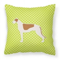Carolines Treasures BB3805PW1818 Greyhound Checkerboard Green Fabric Decorative Pillow