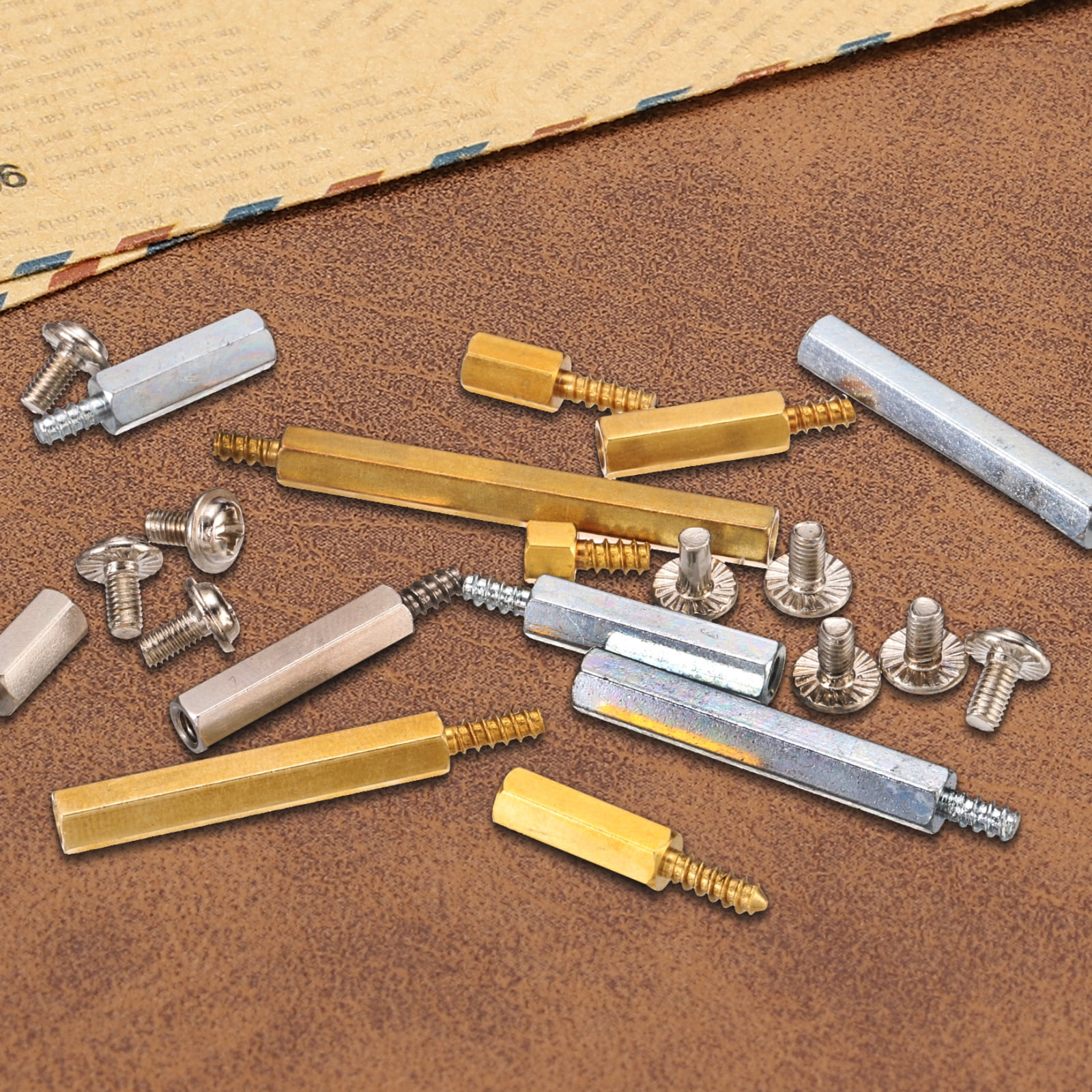50 Set M3 x 6/8/10/15/20mm + 6mm Hex Motherboard Standoffs with Screw, Brass