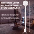 thumbnail image 3 of 2 Pcs Extendable Outlet Extender Stick 180° Rotating - Extendable Length  22"-27" with USB-C & USB-A Ports Reach Outlets Behind Sofas, Tables & Hard Spots Home & Office Use, 3 of 7