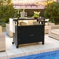 thumbnail image 6 of Tolead Outdoor Rolling Wicker Bar Cart, Patio Rattan Wicker Table with Wine Storage and Spice Rack for Pool, Party, Backyard, 6 of 7
