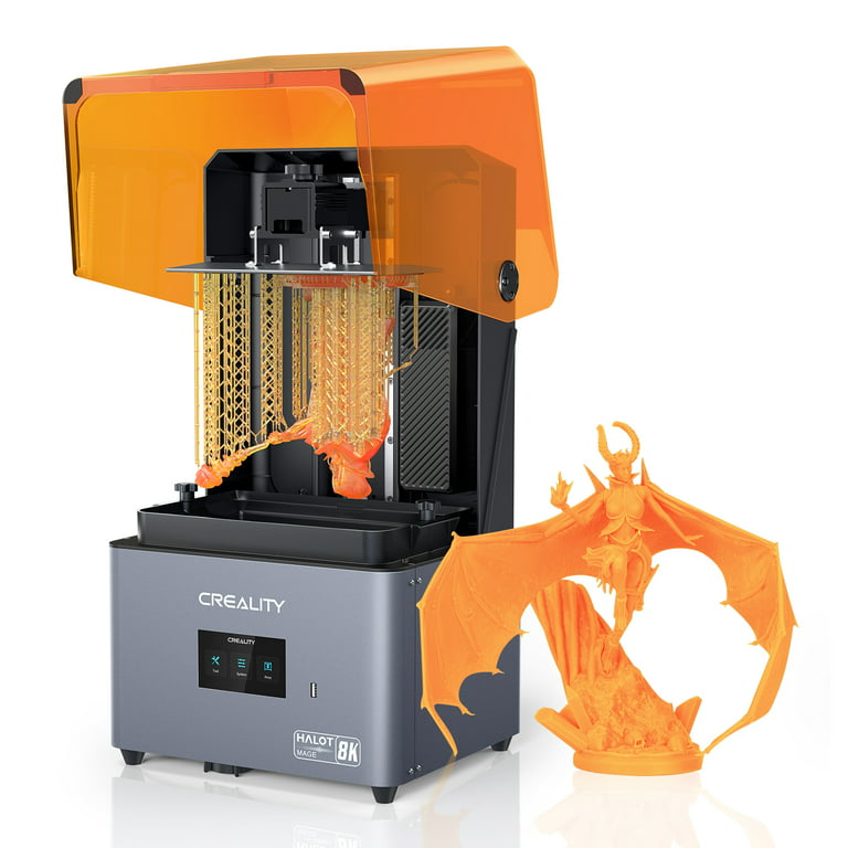 Creality Resin 3D Printer Halot-mage 8K Resolution 10.3 inch Monochrome LCD UV Photocuring Resin Printer Larger Print Size 8.97x5.03x9.05, Orange