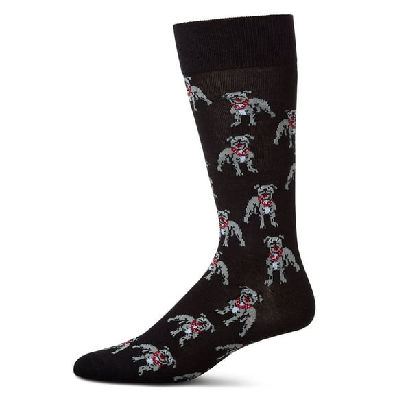 MeMoi Men's American Bully Dog Bamboo Blend Crew Socks - Mens - Male, 10-13, Black