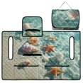 thumbnail image 5 of Whosucclay 4 Convenient Pockets Seat Blanket for 2 Person Carts Club Car, Quick Install for Quilted Covers, Starfish and Seashell Pattern, 5 of 9