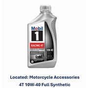 (3 pack) Mobil 1 Racing 4T Full Synthetic Motorcycle Oil 10W-40, 1 Quart