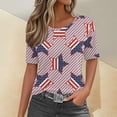 thumbnail image 2 of Dyfzdhu 250th Anniversary Usa Shirt T Shirts For Women Fashion Graphic Tees 4Th Of July V Neck American Flag Button Short Sleeve Independence Summer T Shirt, 2 of 6