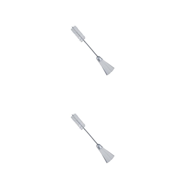 Inteprter Cepillo de limpieza para máquina de coser, portátil, de mano, para ratón, botella, cepillos, herramienta removedora de polvo, cabeza doble 2piezas