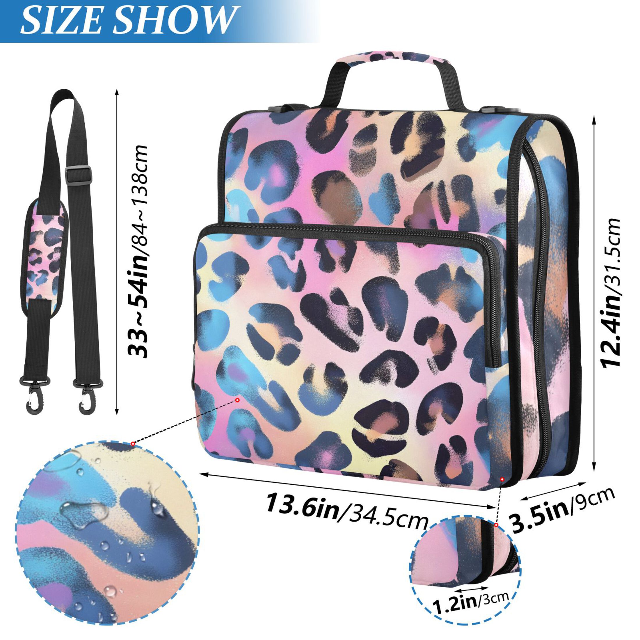 ALAZA Zipper Binder Leopard-a2 Print 3 Ring Trapper Keeper File Folder Organizer Bag