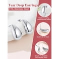thumbnail image 4 of FOCALOOK Silver Teardrop Earrings for Women Chunky Large Hoop Earrings Dupes Lightweight Hypoallergenic Waterdrop Earrings, 4 of 8