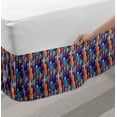 thumbnail image 2 of Colorful Bed Skirt, Modern Buildings Big Town Skyscrapers Cityscape Centre Metropolis Downtown Graphic, Elastic Bedskirt Dust Ruffle Wrap Around for Bedding Decor, 4 Sizes, Multicolor, by Ambesonne, 2 of 2