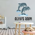 thumbnail image 2 of Cute Whale Kids Cartoon Wall Stickers- Customised Name Giant wall Decal for Nursery Room, Classroom, Playroom Art -Easy to Apply and Peel- Size : 18" x 20"., 2 of 4
