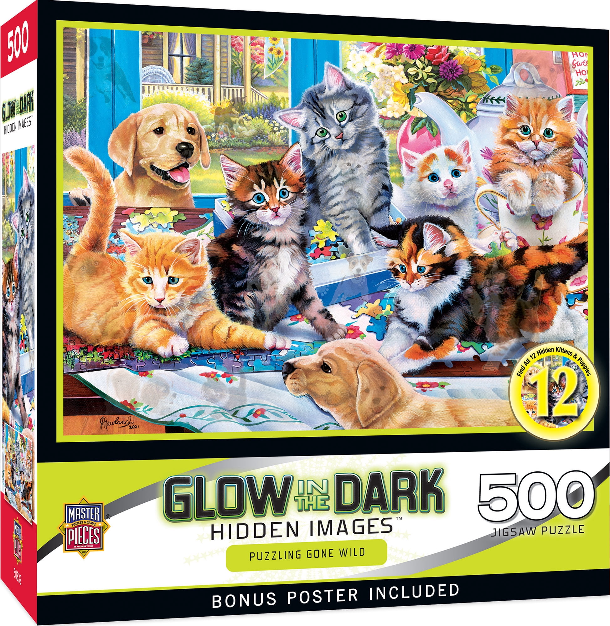 Hidden Images Glow In The Dark - Puzzling Gone Wild 500 Piece Puzzle