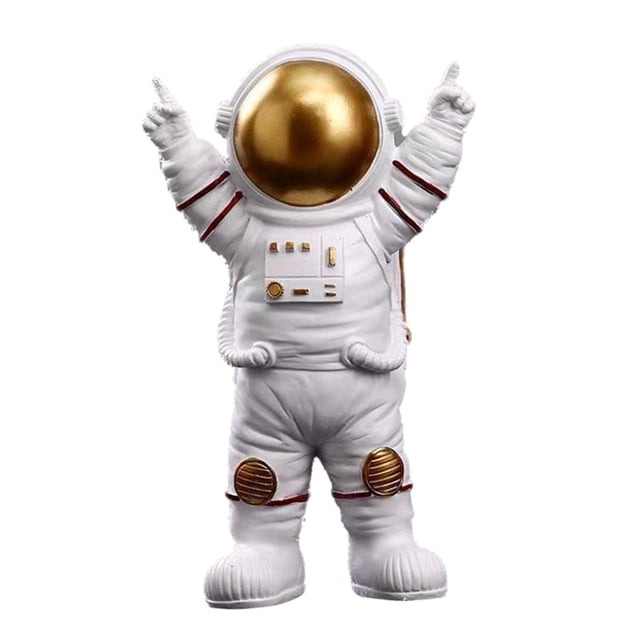 Estatua de resina Ornamento hogar Oficina escritorio figurita Oro 15x10x25CM Sunnimix Modelo Decoración Mini Figuras de astronauta de resina