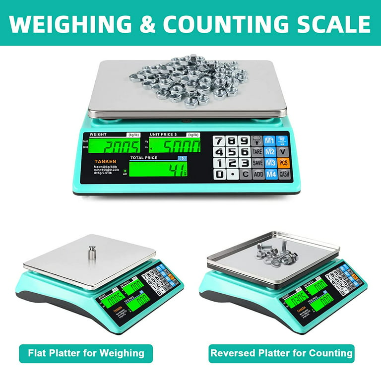 LED Waterproof Price Computing Scale Digital Commercial Food Meat Produce  Weight Scale for Farmers Market Seafood Rechargeable