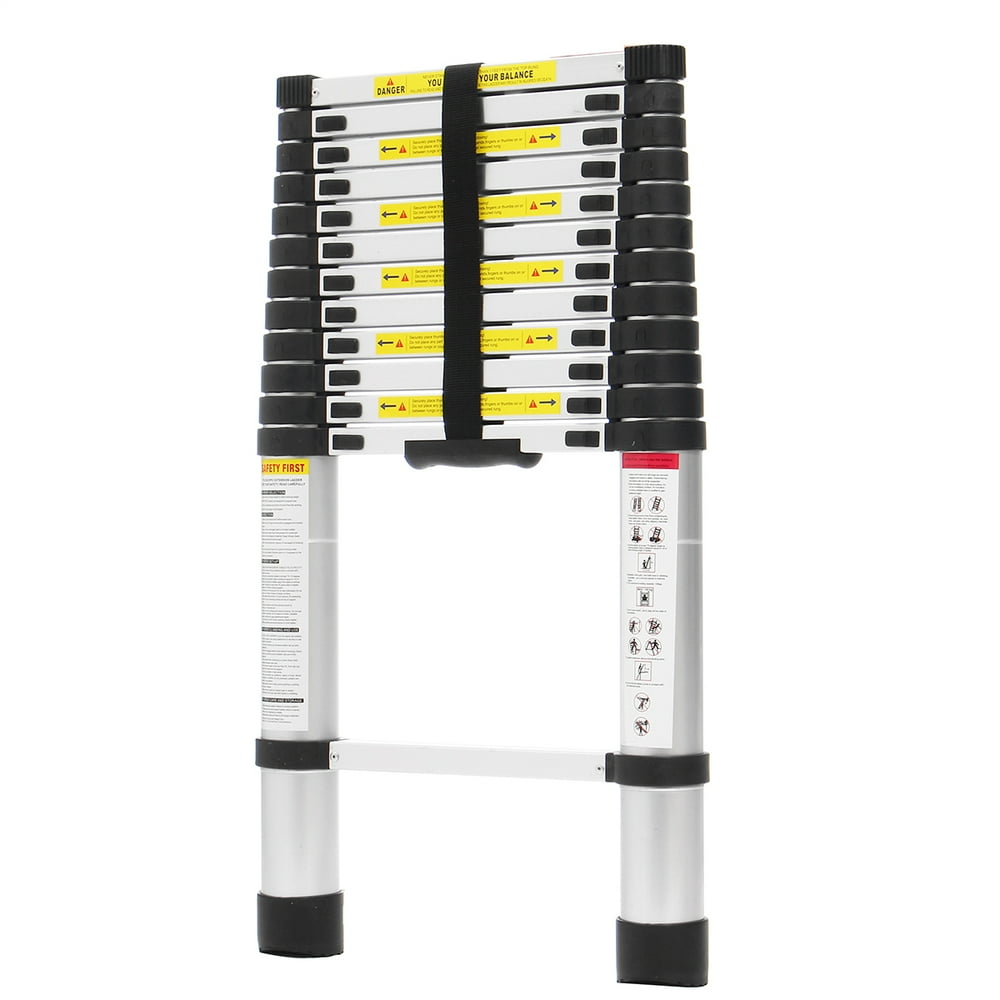 16.5Ft/12.5Ft/10.5ft Aluminum Telescoping Ladder, Non-Slip Ladder with