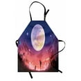 thumbnail image 1 of Fantasy Apron Young Woman with A Dog under Huge Moon Starry Sky Celestial Magical Friendship Art, Unisex Kitchen Bib Apron with Adjustable Neck for Cooking Baking Gardening, Navy Coral, by Ambesonne, 1 of 3