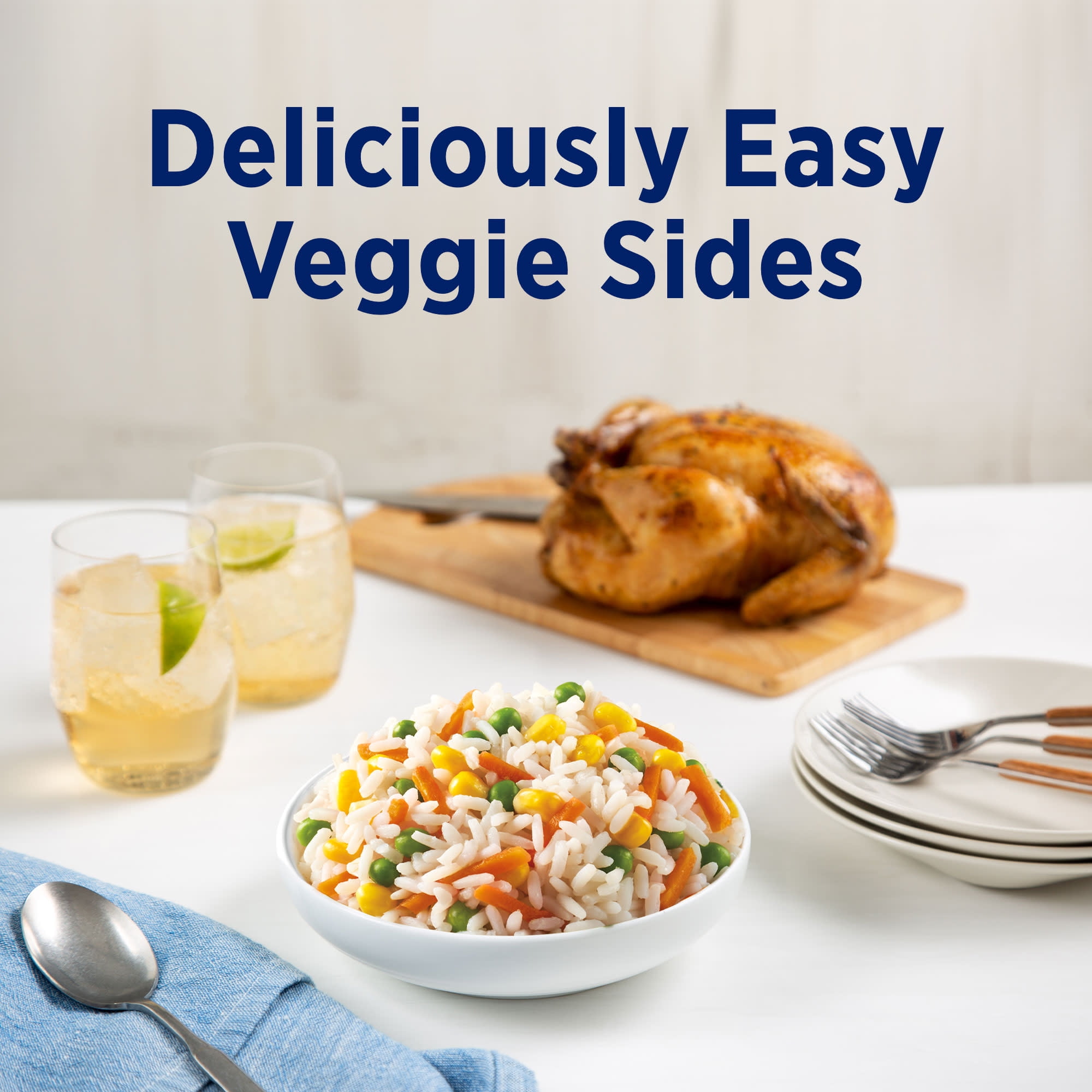 Birds Eye Steamfresh Long Grain White Rice with Mixed Vegetables, Frozen Side, 10 oz. Bag