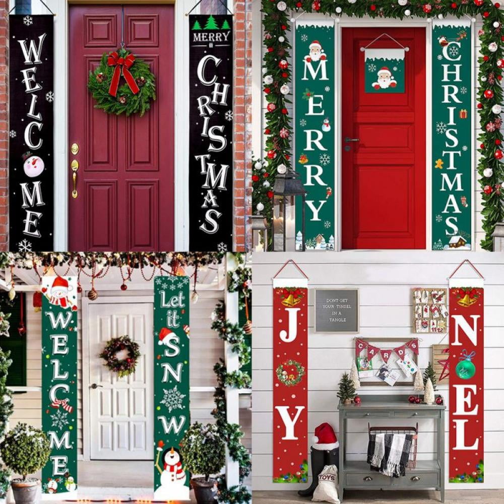 Christmas Hanging Door Banner Ornaments Decorations for Home Outdoor Xmas Decor 