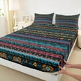 thumbnail image 3 of Feelyou Tribal Bohomian Twin Sheet Sets, Hippie Watercolor Twin Fitted Sheet, Western Style Flat Sheet, Lightweight Room Decor, 3 Piece, 3 of 7