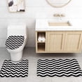 thumbnail image 4 of FMSHPON Geometric 4 Piece Bathroom Set Shower Curtain Bath Rug Contour Mat and Toilet Lid Cover, 4 of 8