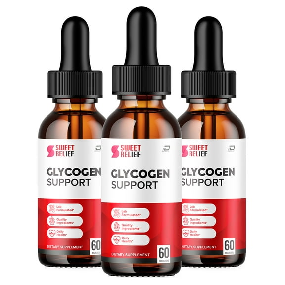 (3 Pack) Sweet Relief Glycogen Support Drops Supplement - SweetRelief Optimizer Advanced Formula, Sweet Relief Supplement, SweetRelief Booster Reviews,Glycogen Supplement (3 Month Supply)