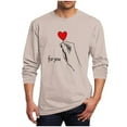 thumbnail image 2 of Amzcrzy - Sudadera Para Hombre, Estilo Casual, Con Estampado De Moda, Manga Larga, Cuello Redondo, Color Beige, Xl, 2 of 5