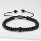 thumbnail image 2 of Xiao Hua Pulsera de turmalina negra con cuentas grandes y raíz de yoga, pulsera trenzada con piedras preciosas naturales, pulsera ajustable de moda, 1 pieza, color negro, 2 of 3