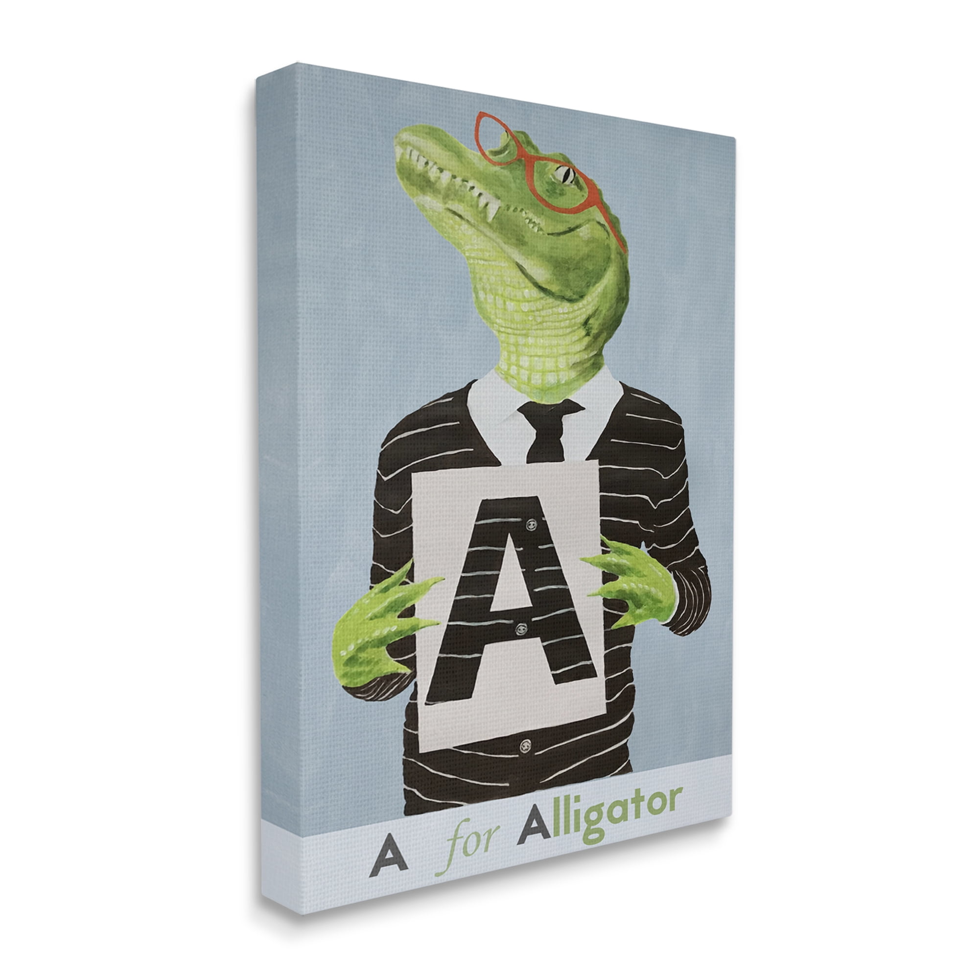 Stupell Industries Educational A For Alligator Animals & Insects Painting Gallery Wrapped Canvas Print Wall Art, 16 x 20