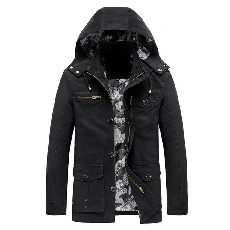 LEEy world Mens Jacket Winter Men s Zip Up Hoodie Heavyweight