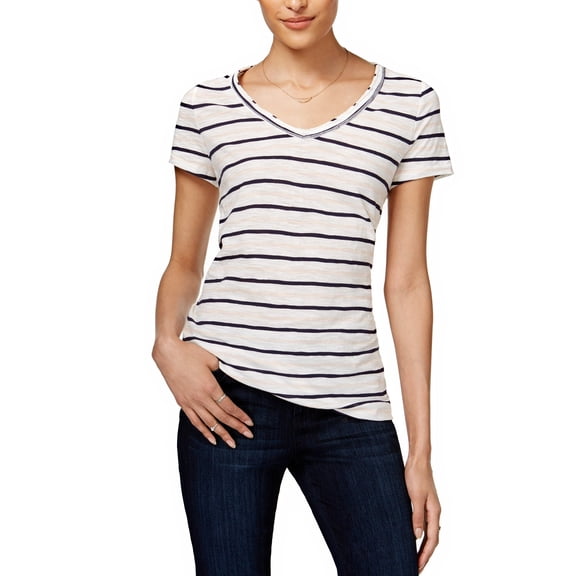 Maison Jules Cotton Striped T-Shirt Top