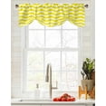 thumbnail image 4 of Fsddascl Yellow Moire Tie Up Valance Curtains for Windows, Kitchen Curtains Window Treatments, Water Ripple Stripe Farmhouse Short Window Shades Valances for Bedroom Bathroom Cafe 42"x18", 4 of 7