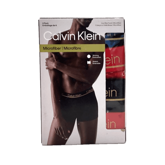 Calvin Klein NP2666O600 4-pack Microfiber Low Rise Trunk Small