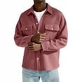 thumbnail image 6 of Handshe Men's Cotton Waffle Knit Button-Down Shirt, Solid Color Long Sleeve, Casual and Comfortable for Daily Wear, 6 of 7