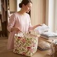 thumbnail image 6 of Storage Basket Organizer, Fabric Floral Storage Baskets with Handle, Quilted Portable-Collapsible Storage, A, 6 of 6