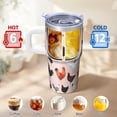 thumbnail image 6 of 20oz Chicken Print Tumbler with Handle Perfect Birthday Christmas Gift for Chicken Fans Women Men Insulated Travel Mug Fits Standard Cup Holders Comfortable Handle Wide Mouth for Ice Daily Use, 6 of 6