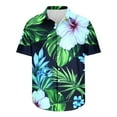 thumbnail image 5 of Njoeus Hawaiian Shirts for Men Summer Loose Casual Short Sleeve Mens Beach Shirts Button Up Floral Shirts Tropical Vacation Clothes （Available In Big & Tall Size) 3X 4X 5X Summer Savings Army Green, 5 of 5