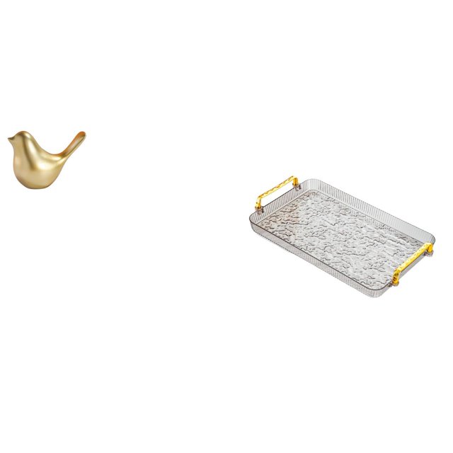Figura de pájaro dorado, estatua de animal, adorno moderno para decoración del hogar, escultura de pájaro para escritorio, oficina, repisa, sala de es