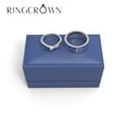 thumbnail image 3 of 2pc Couples Wedding Ring Sets His And Hers Women Sterling Silve Round Moissanite and men Wedding Bands Together With The Ring Box, 3 of 8