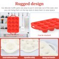 thumbnail image 3 of 2 Pcs Silicone Muffin Pan for Baking 12 Cup Nonstick Cupcake Pan Small Silicone Cupcake Mold with Metal Reinforced Frame BPA Free, 3 of 9