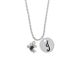 thumbnail image 2 of Delight Jewelry Silvertone Mini Green Tree Frog Silvertone Script Initial Disc - J - Charm Necklace, 20"+3", 2 of 4