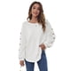 thumbnail image 1 of Camisetas de manga larga para mujer, estilo informal, holgadas, de otoño (blanco), 1 of 5