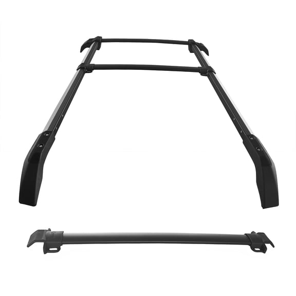 Ikon Motorsports 5PCS Roof Rack Rail & Cross Bars Fits 2021-2026 Ford Bronco Hardtop, Black Top Roof Rack Cross Bar Cargo Luggage Carrier Aluminum