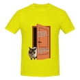 thumbnail image 3 of Camiseta de manga corta 100 % algodón para hombre con la frase "¿Dónde ha estado mi gato?", 3 of 5