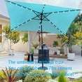 thumbnail image 2 of Canddidliike 10 x 6.5 Ft Rectangular Patio Solar LED Lighted Outdoor Market Umbrellas with Crank and Push Button Tilt for Garden Shade Swimming Pool, Green, 2 of 11