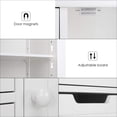 thumbnail image 4 of Homfa 4 Drawer Linen Bathroom Cabinet, Wooden Cupboard Storage Cabinet with Adjustable Shelf, White Finish, 4 of 11