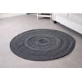 thumbnail image 4 of Braided Round Cotton Area Rug for Living Room Reversible -5', Black & White, 4 of 8