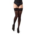 thumbnail image 3 of MeMoi Women's Second Skin Semi-Opaque Thigh Highs - Womens - Female, S-M, Black, 3 of 5