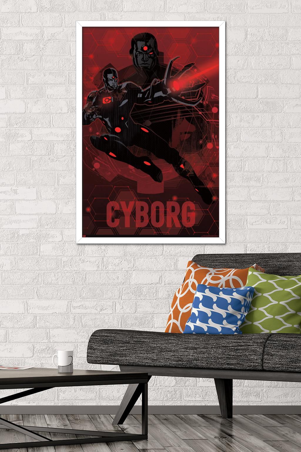 DC Comics: Dark Artistic - Cyborg Wall Poster, 22.375" x 34" Framed