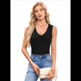 thumbnail image 3 of Camiseta Sin Mangas de Entrenamiento Informal de Verano para Mujer, con Cuello en V, Color Negro, Talla M, 3 of 10