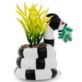 thumbnail image 2 of Beetlejuice Sandworm 6-Inch Ceramic Planter With Artificial Succulent, 2 of 7